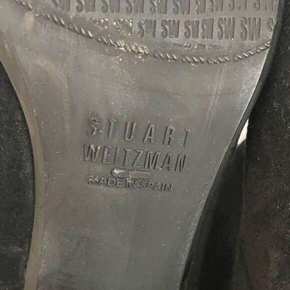 Stuart Weitzman Suede Ankle Boots - Black and Brown Size 5.5B - Picture 5 of 14